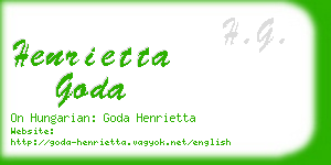 henrietta goda business card